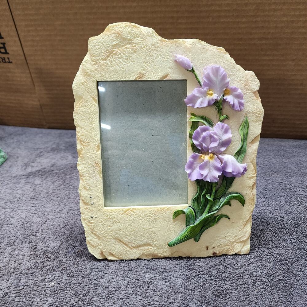 3D resin picture frame lavender iris flowers FF